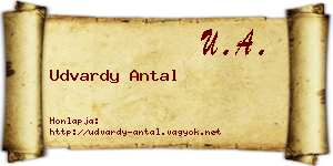 Udvardy Antal névjegykártya
